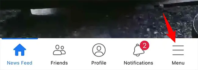 Tap "Menu" at the bottom of the Facebook app.