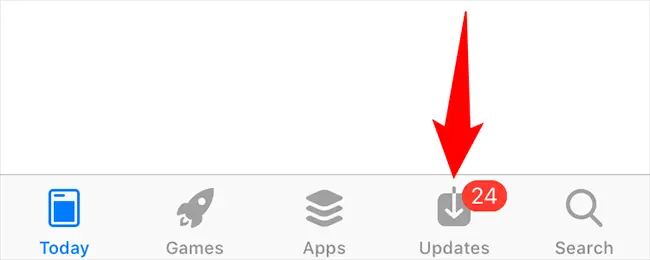 Tap "Updates" at the bottom of App Store.