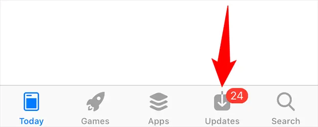 Toque "Actualizaciones" en la parte inferior de la App Store.