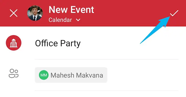 Send a calendar invite from Outlook on mobile.
