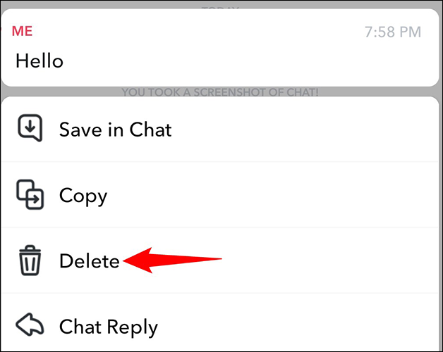 comment supprimer un message dans snapchat