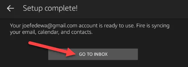 Tap "Go to Inbox."