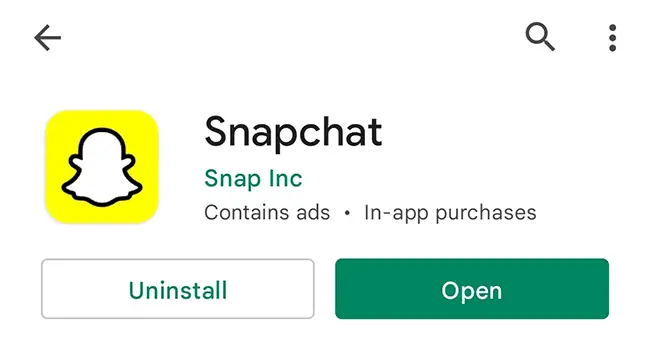 Atingeți „Actualizare” pentru a actualiza Snapchat.