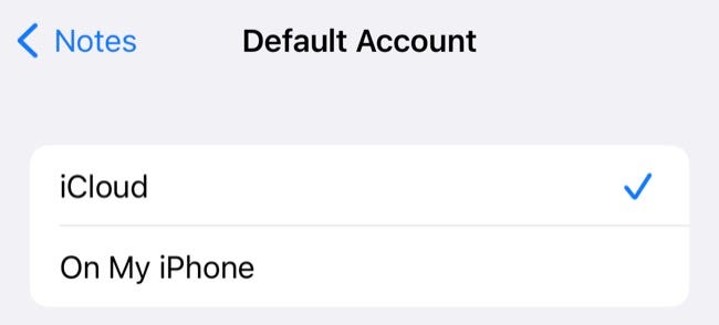Legen Sie ein Standardkonto für zukünftige Apple Notes fest