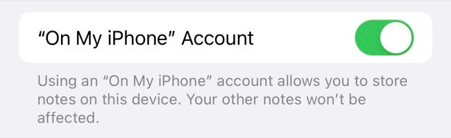 iPhone(iCloud가 아님)에 Apple Notes 저장