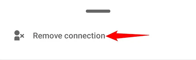 Select "Remove Connection" from the menu.