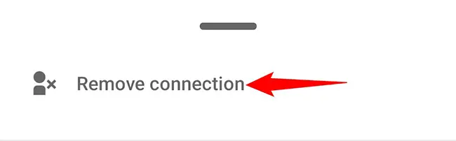 Wählen Sie „Verbindung entfernen“ aus dem Menü.