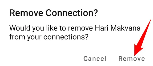 Select "Remove" in the prompt.