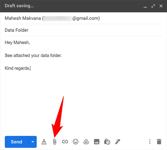 Click "Attach Files" in Gmail on desktop.