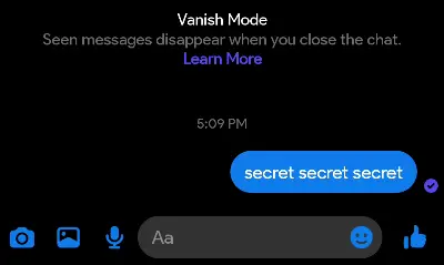 Vanish Mode enabled.
