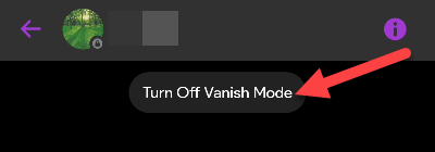 "Turn Off Vanish Mode."