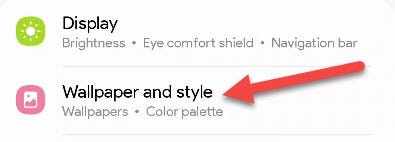 Tap "Wallpaper and Style."