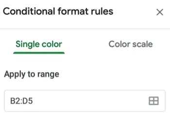 Confirm the cell range