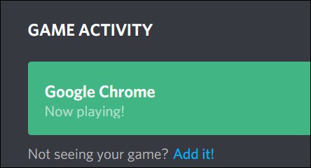 Browser Selected as Now Playing in Discord