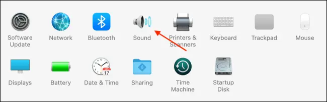 Haga clic en Sonido desde Preferencias del sistema