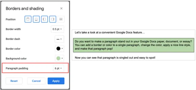 Paragraph Padding