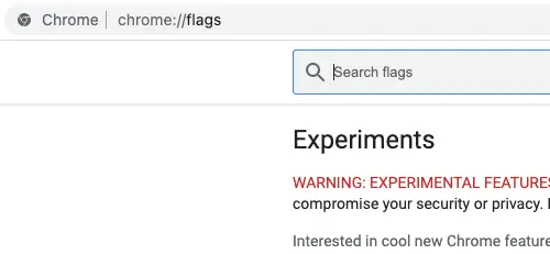 アドレスバーにchrome：// flagsと入力します