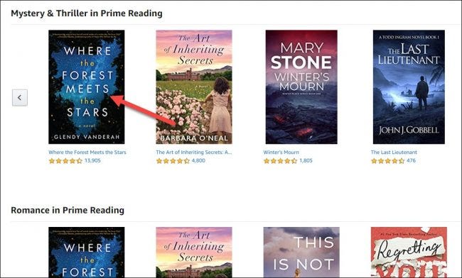Select a book on "Prime Reading."