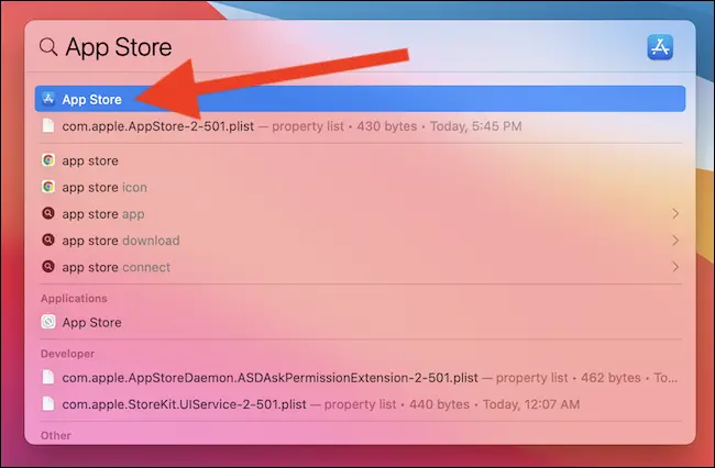 Gebruik Spotlight Search om de App Store te vinden