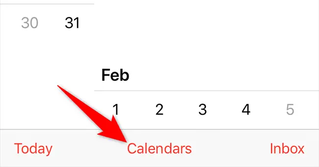 Dotknij „Kalendarze” na dole.