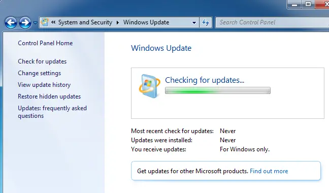 Allow Windows update to check for updates. 