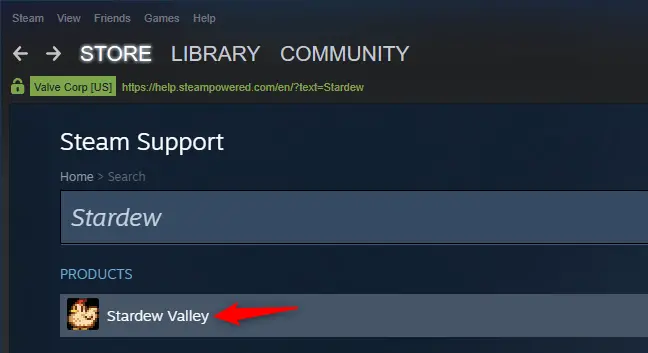 Get support for a game in Steam
