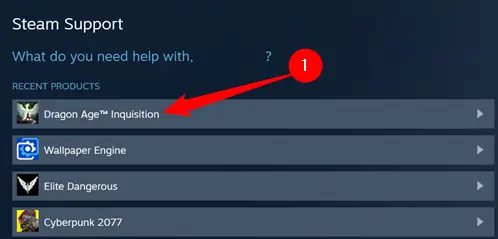 Click on the game you want to refund.