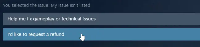 Select "I'd like to request a refund."