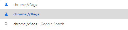 type "chrome://flags" into the Chrome search bar