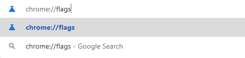 Geben Sie „chrome://flags“ in die Chrome-Suchleiste ein