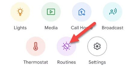 Appuyez sur "Routines".