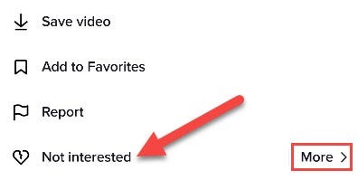 Tap "Not Interested" or "More."
