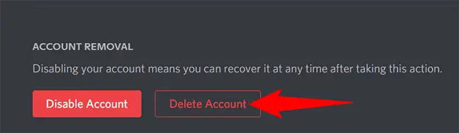 Select "Delete Account" at the bottom of the page.