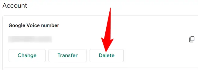 Click "Delete" beneath the number.