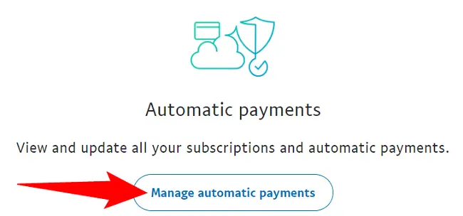 Wybierz „Zarządzaj płatnościami automatycznymi”.
