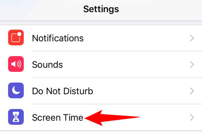 Tap "Screen Time" in Settings.