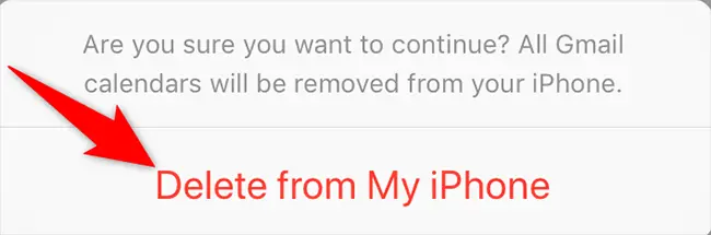 Tap "Delete From My iPhone" in the prompt.