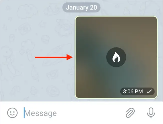 Disappearing Photo Sent in Telegram for Android