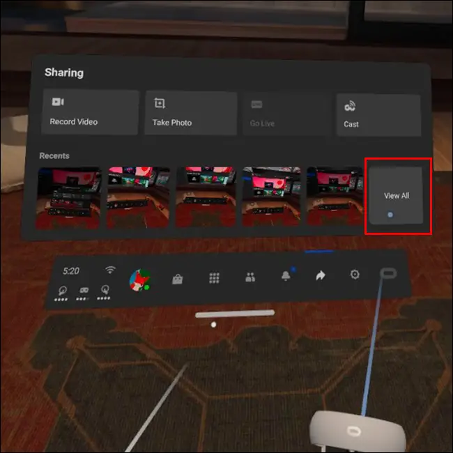 how to quick screenshot on oculus quest 2