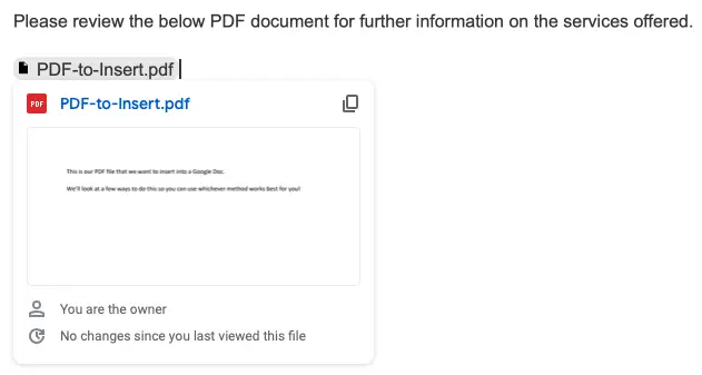 Pictogram voor link ingevoegd in Google Docs