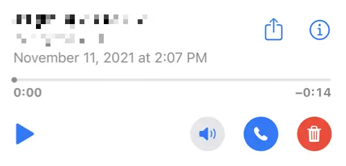 Voicemail message actions on iPhone