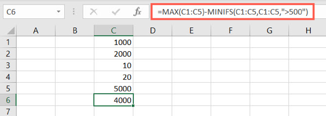 Formula to find conditional range in Excel