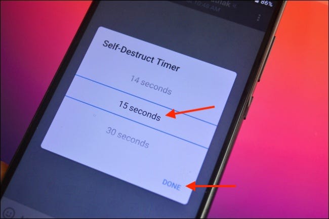 Seleziona Timer e tocca Fine su Android