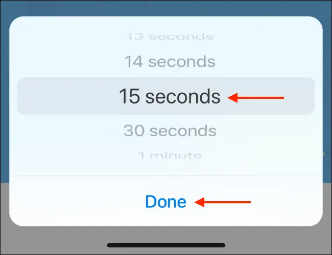 Select Timer and tap Done on iPhone