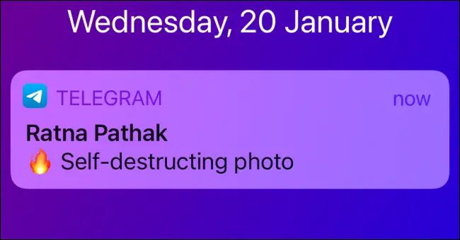 Telegram Notification for Self Destructing Photo