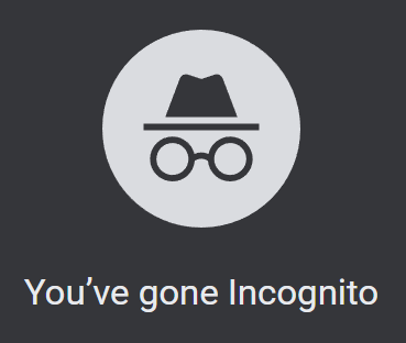 Incognito mode is active