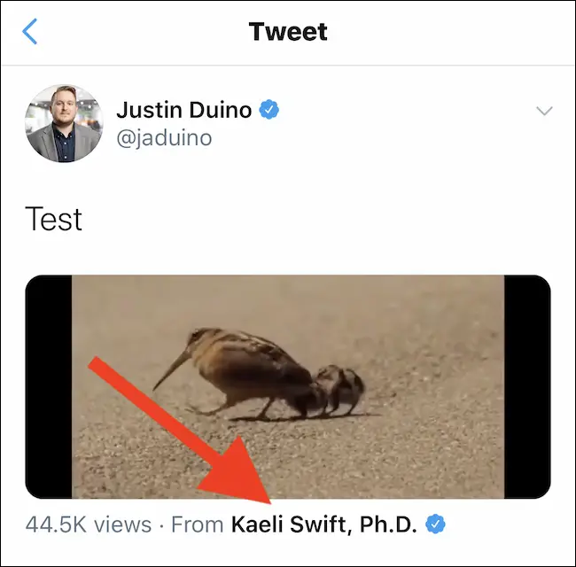 Tweet with embedded video from iPhone