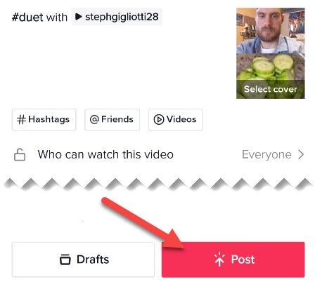 Fill out the video details and tap "Post."