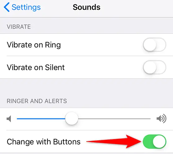 Enable "Change with Buttons" in Settings on iPhone.