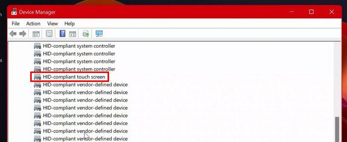 Touchscreen compatibile HID Windows 11